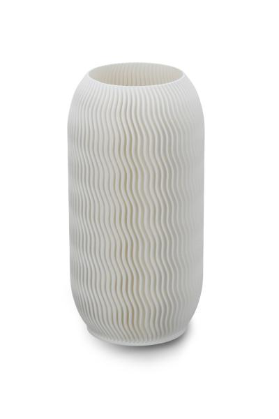 3D printed wave vase large 15.5 cm, white, suitable for our 34 cm wooden tulip bouquets
